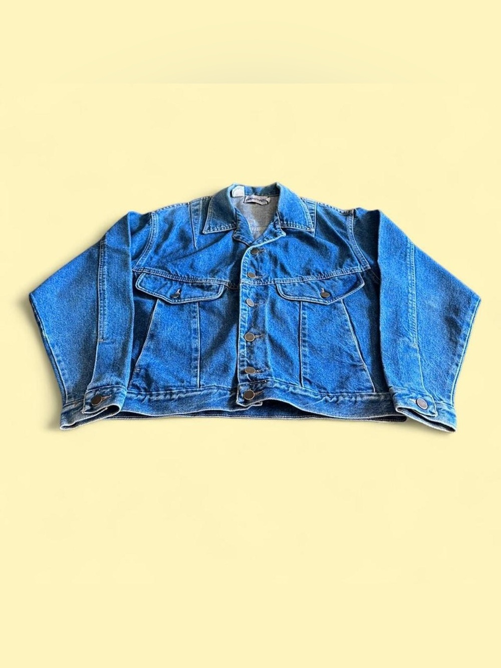 Vintage Denim Bomber Jacket Blue Women’s S Oversized Faded Trucker
